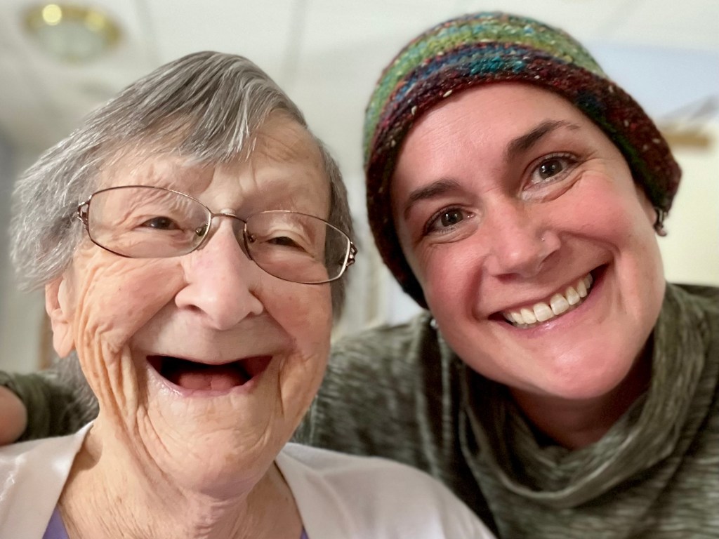 Smiling Grandmama with smiling Jodie